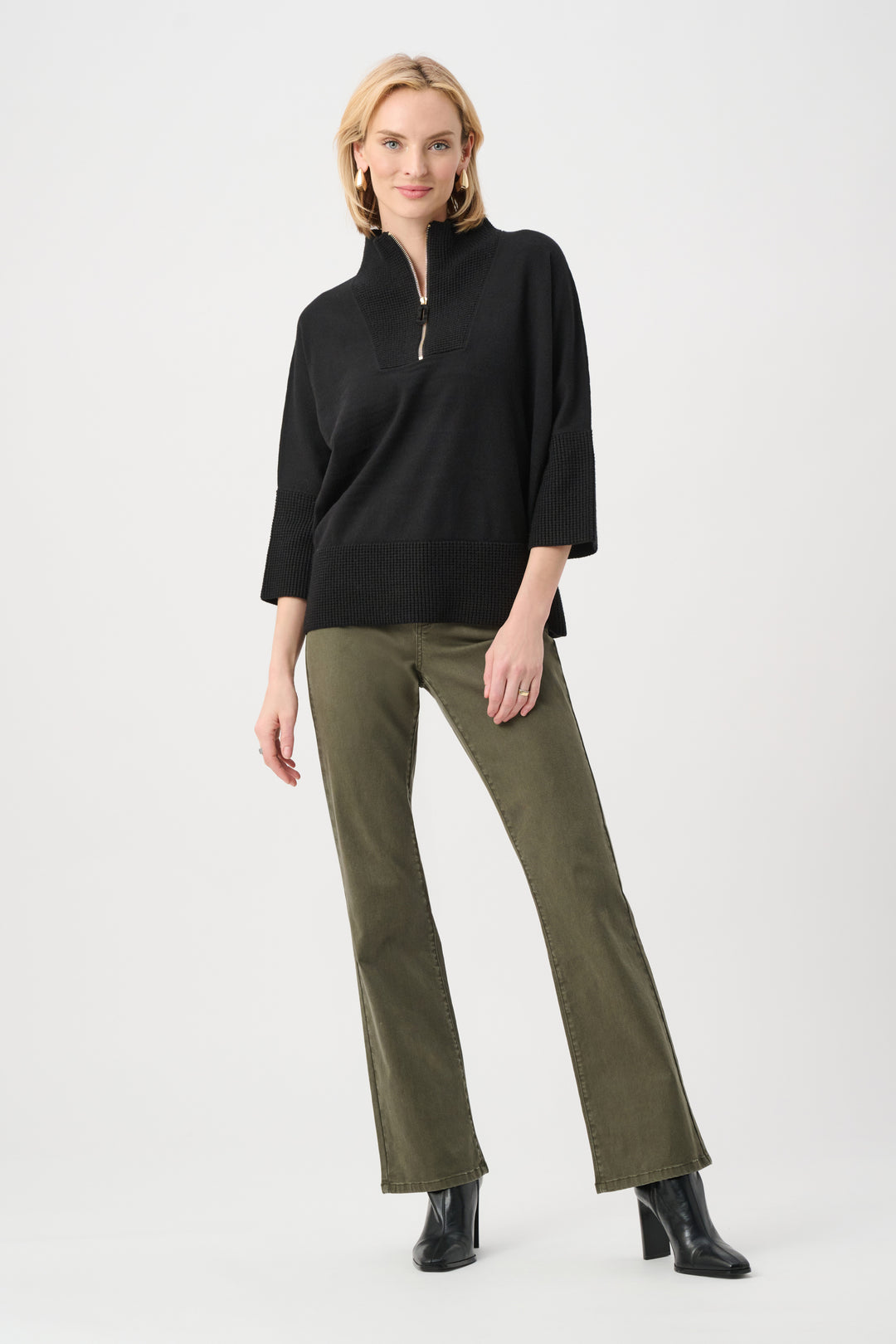 Brushed Viscose And Nylon Funnel-Neck Sweater Style 263937