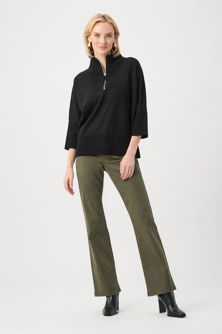 Brushed Viscose And Nylon Funnel-Neck Sweater Style 263937