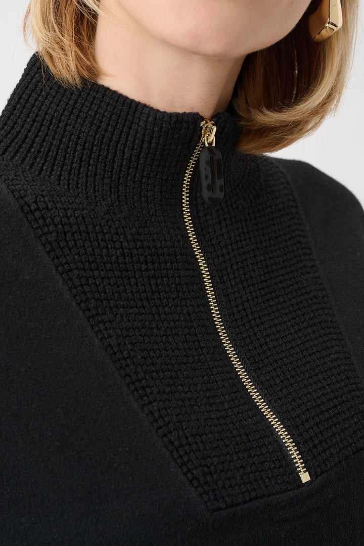 Brushed Viscose And Nylon Funnel-Neck Sweater Style 263937