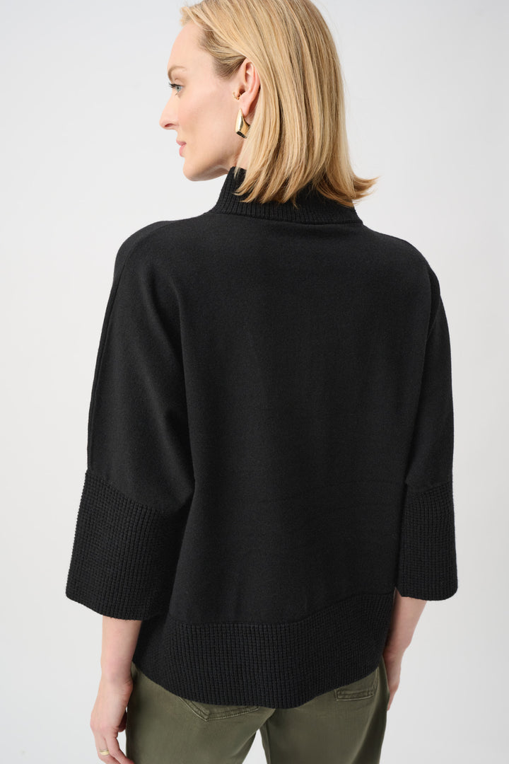 Brushed Viscose And Nylon Funnel-Neck Sweater Style 263937