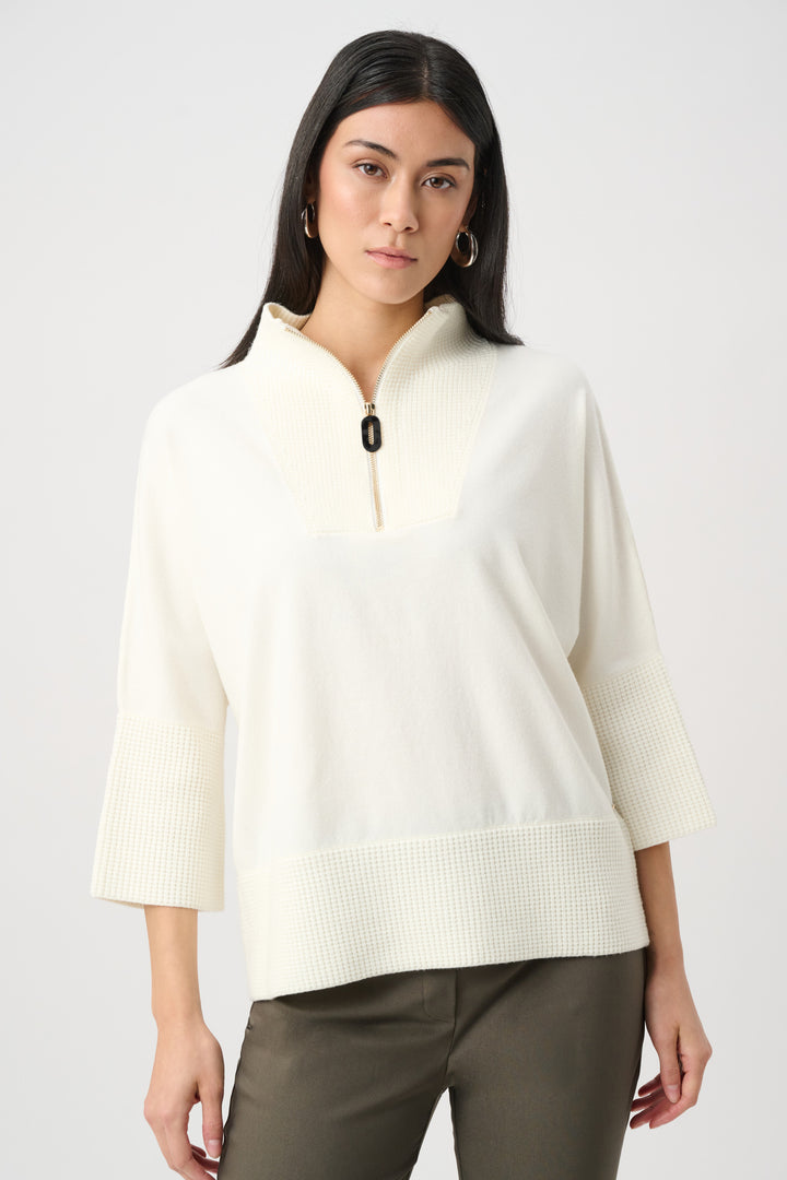 Brushed Viscose And Nylon Funnel-Neck Sweater Style 263937