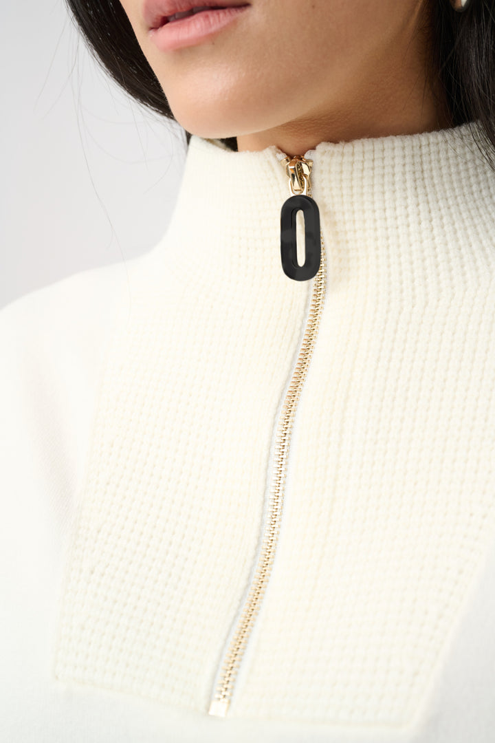 Brushed Viscose And Nylon Funnel-Neck Sweater Style 263937