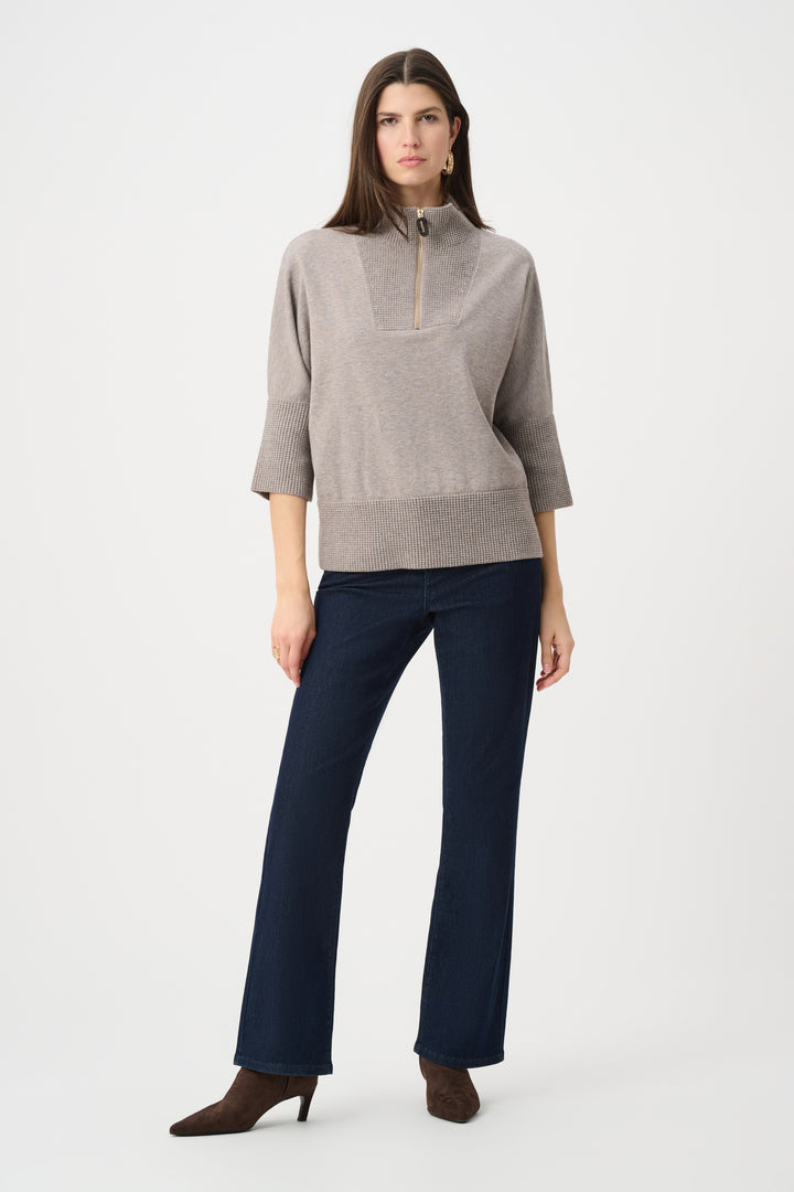Brushed Viscose And Nylon Funnel-Neck Sweater Style 263937