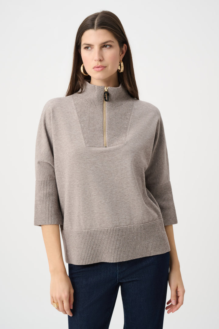 Brushed Viscose And Nylon Funnel-Neck Sweater Style 263937