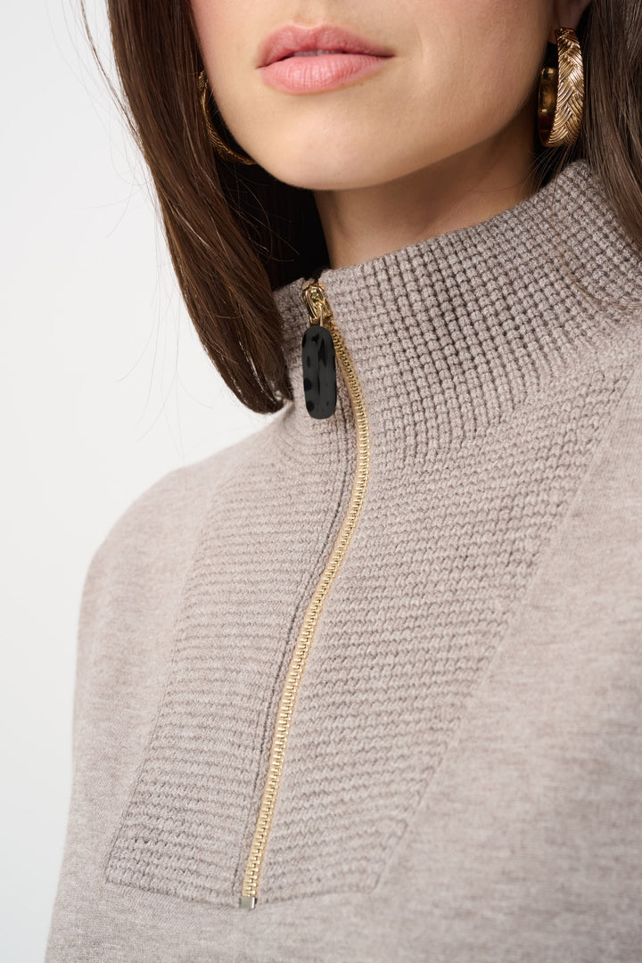 Brushed Viscose And Nylon Funnel-Neck Sweater Style 263937