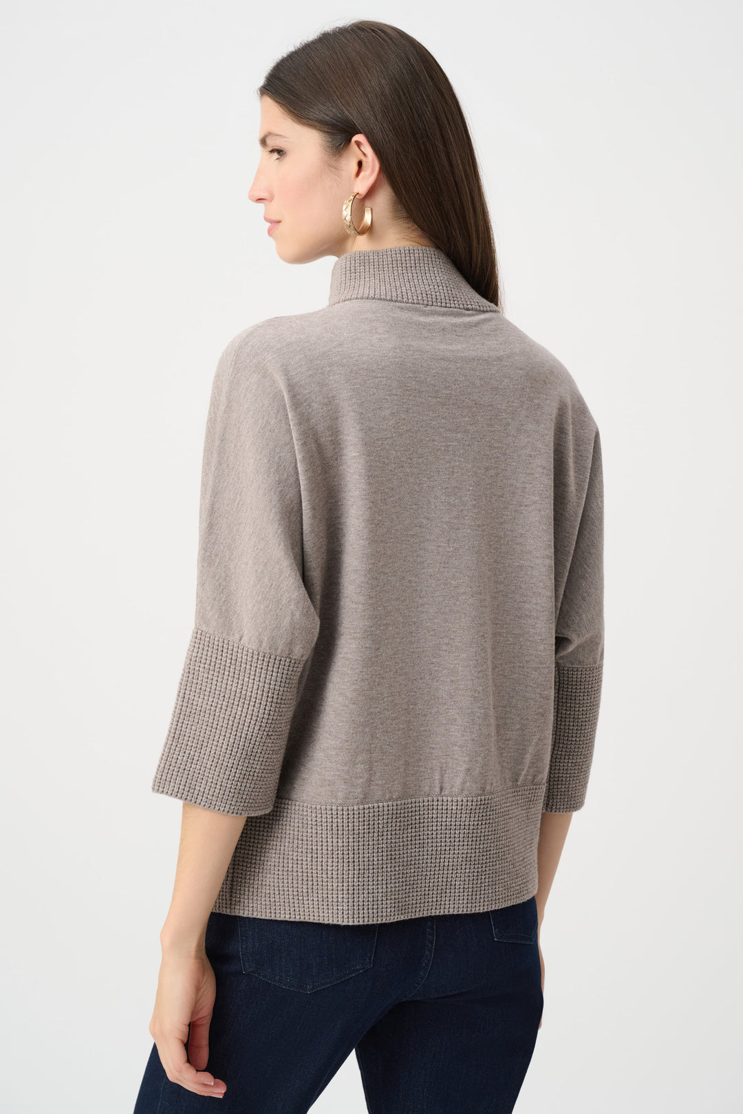 Brushed Viscose And Nylon Funnel-Neck Sweater Style 263937
