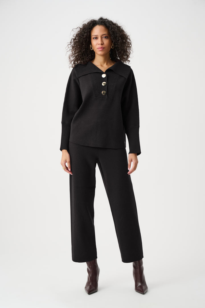 Brushed Viscose And Nylon Shawl-Neck Sweater Style 263938