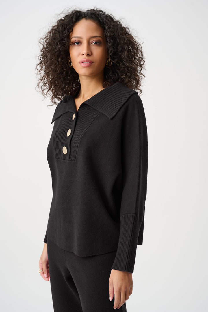 Brushed Viscose And Nylon Shawl-Neck Sweater Style 263938