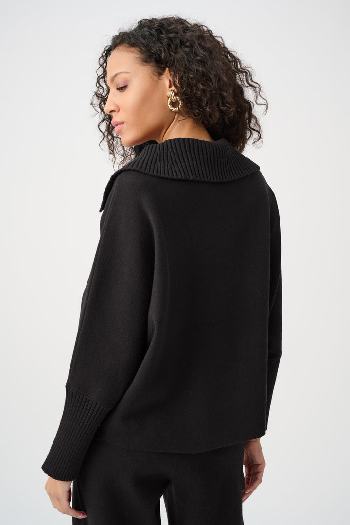 Brushed Viscose And Nylon Shawl-Neck Sweater Style 263938