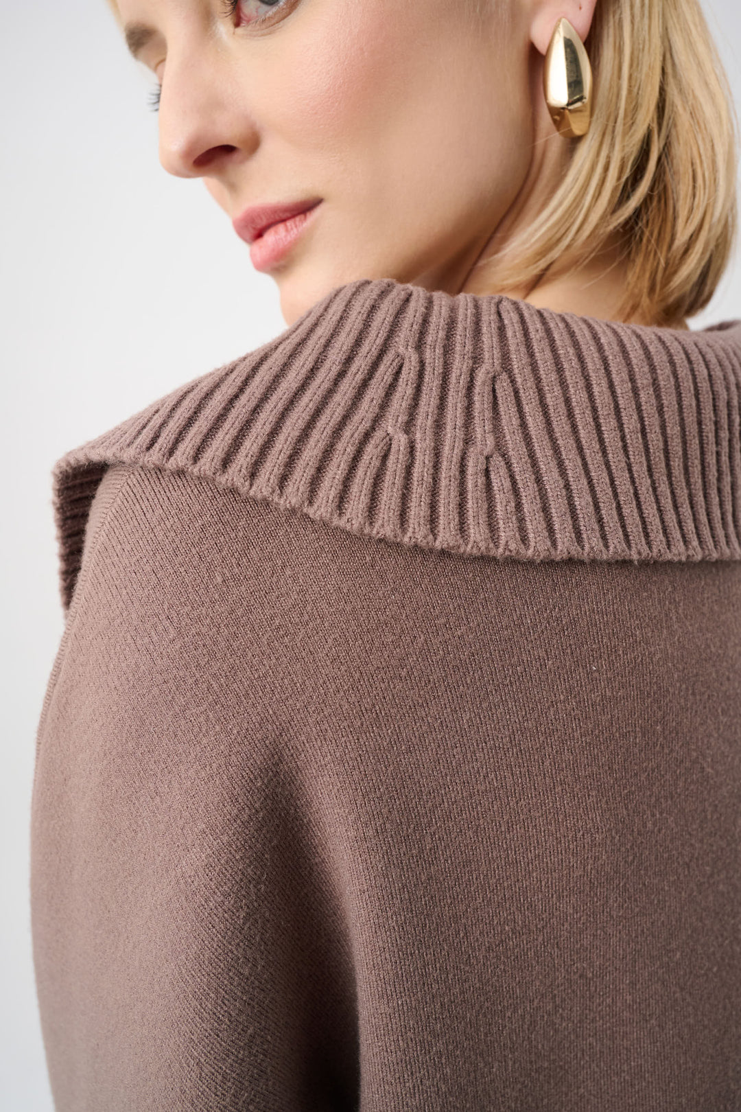 Brushed Viscose And Nylon Shawl-Neck Sweater Style 263938
