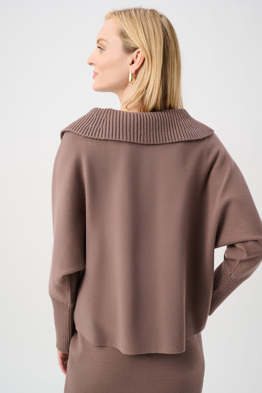 Brushed Viscose And Nylon Shawl-Neck Sweater Style 263938
