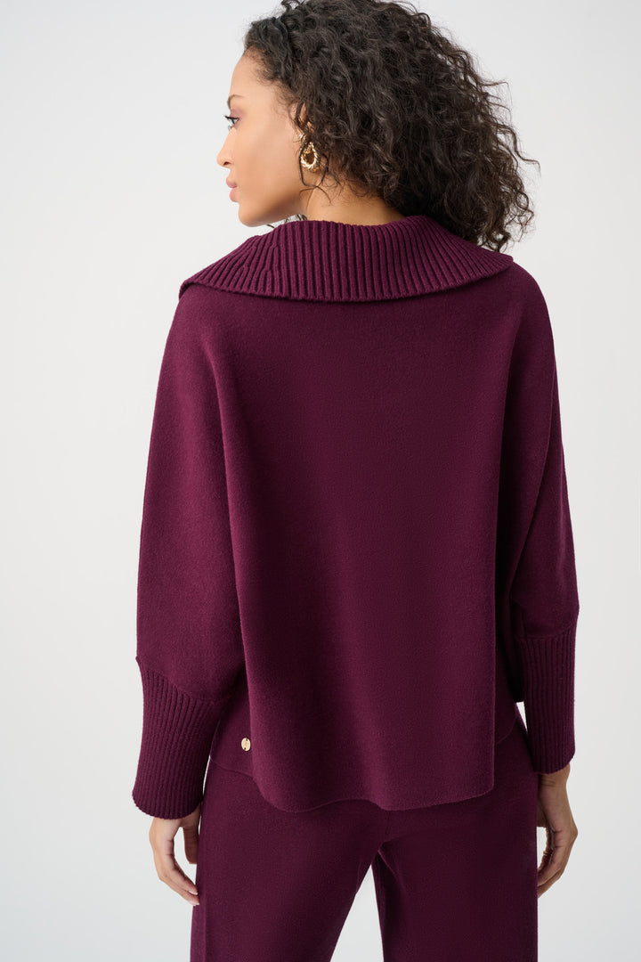 Brushed Viscose And Nylon Shawl-Neck Sweater Style 263938
