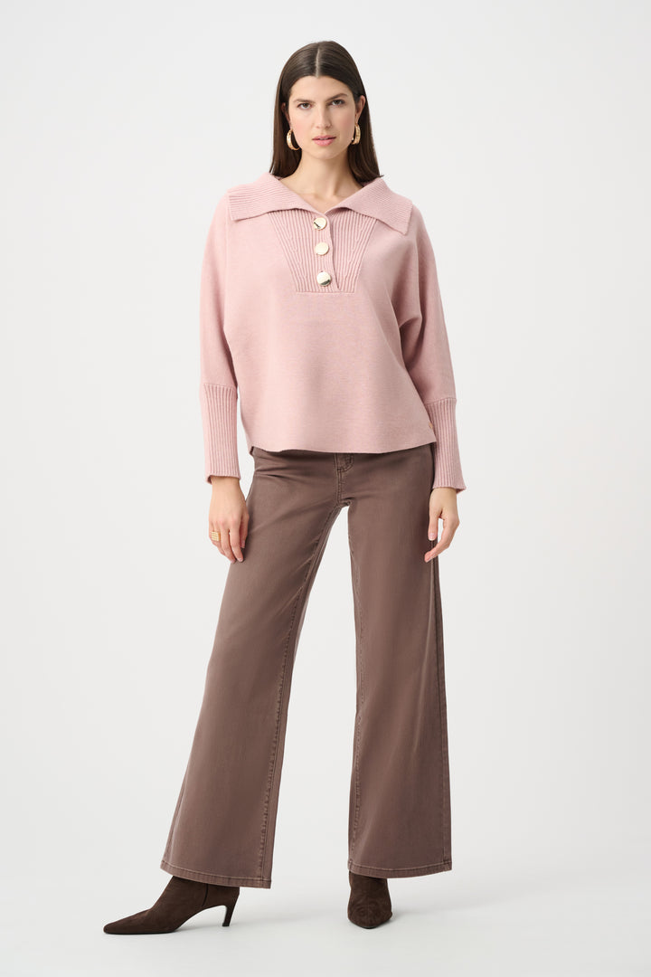 Brushed Viscose And Nylon Shawl-Neck Sweater Style 263938