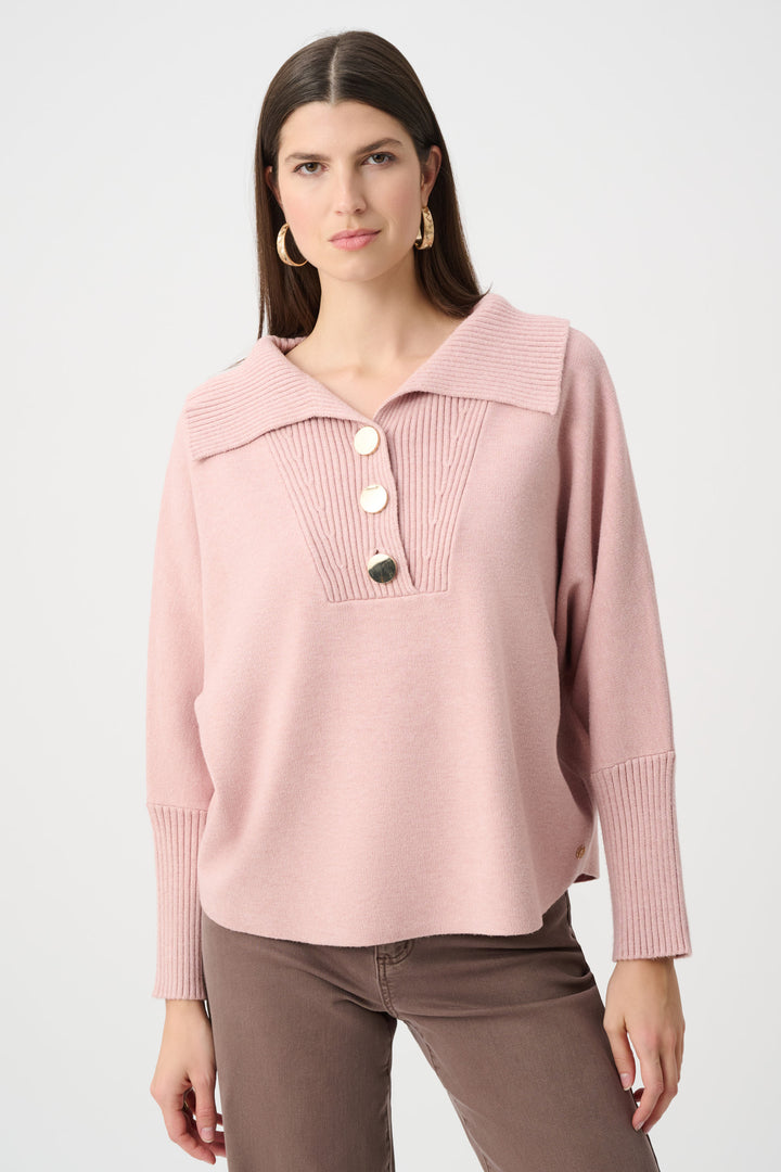Brushed Viscose And Nylon Shawl-Neck Sweater Style 263938