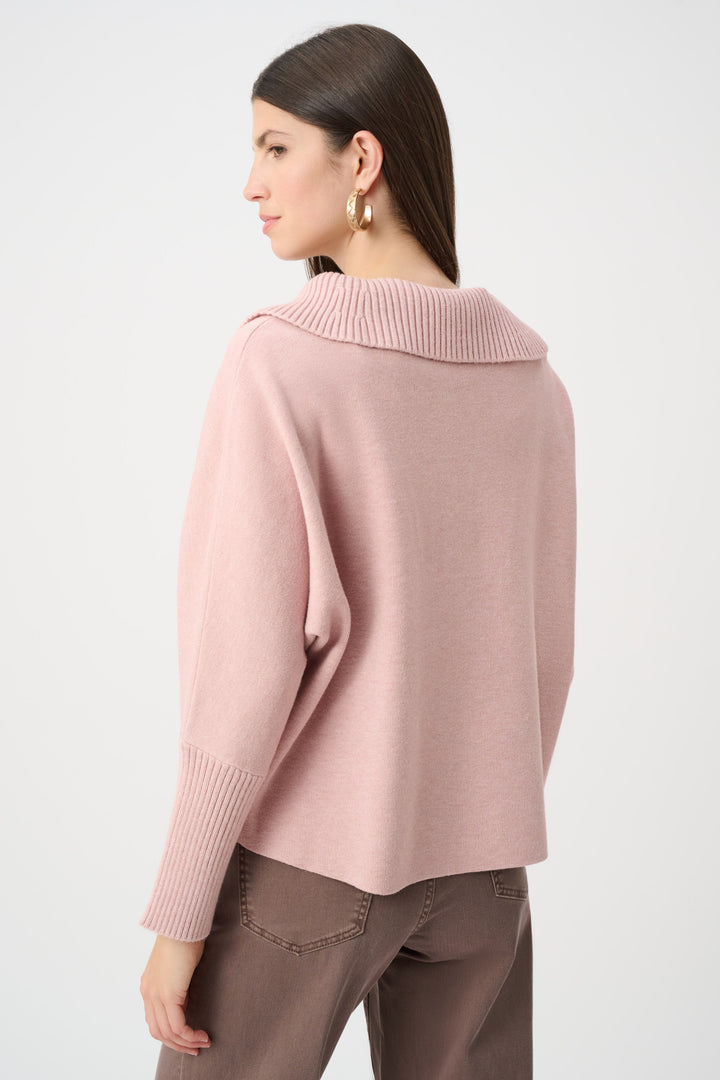 Brushed Viscose And Nylon Shawl-Neck Sweater Style 263938
