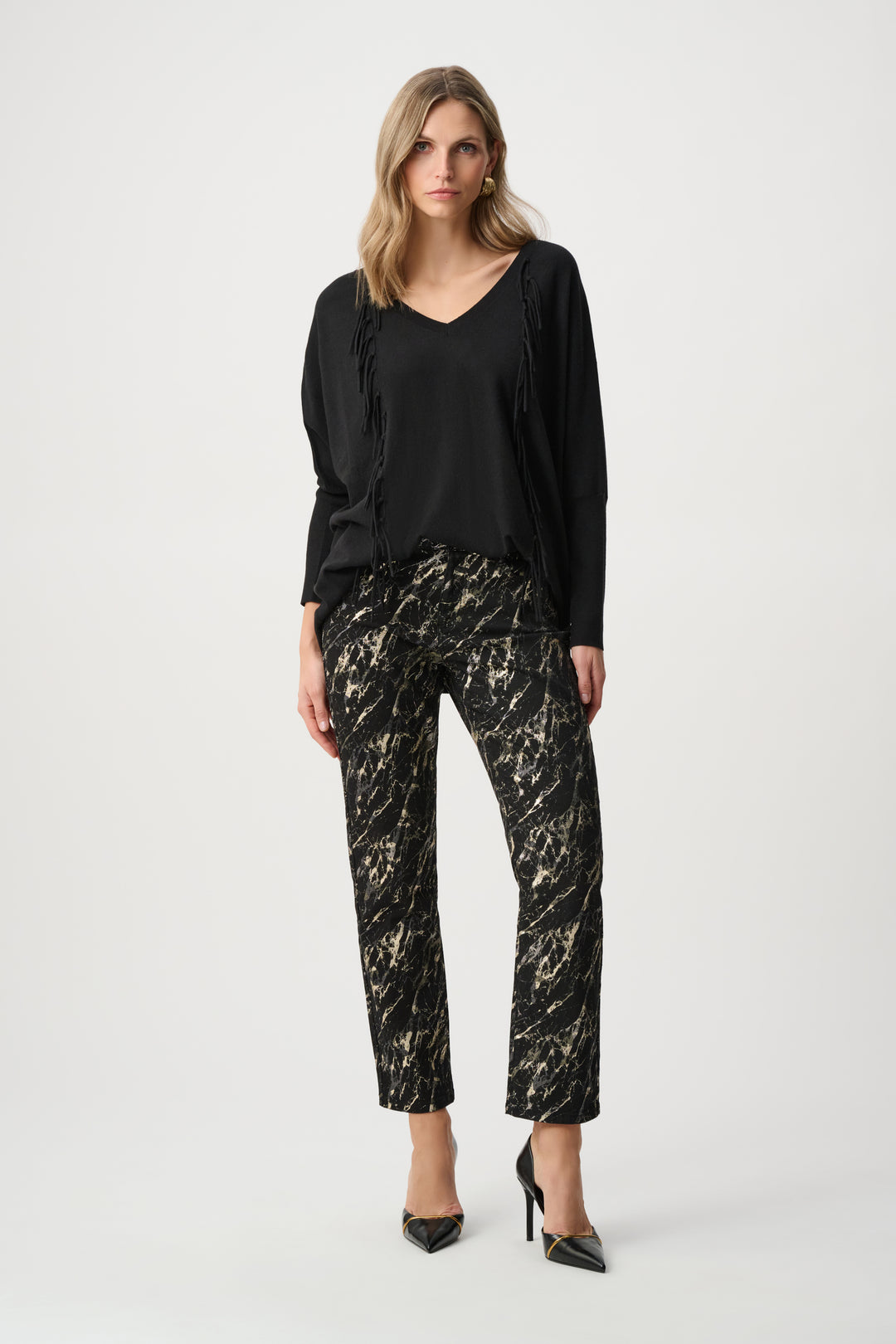Viscose Knit Fringed Sweater 263939