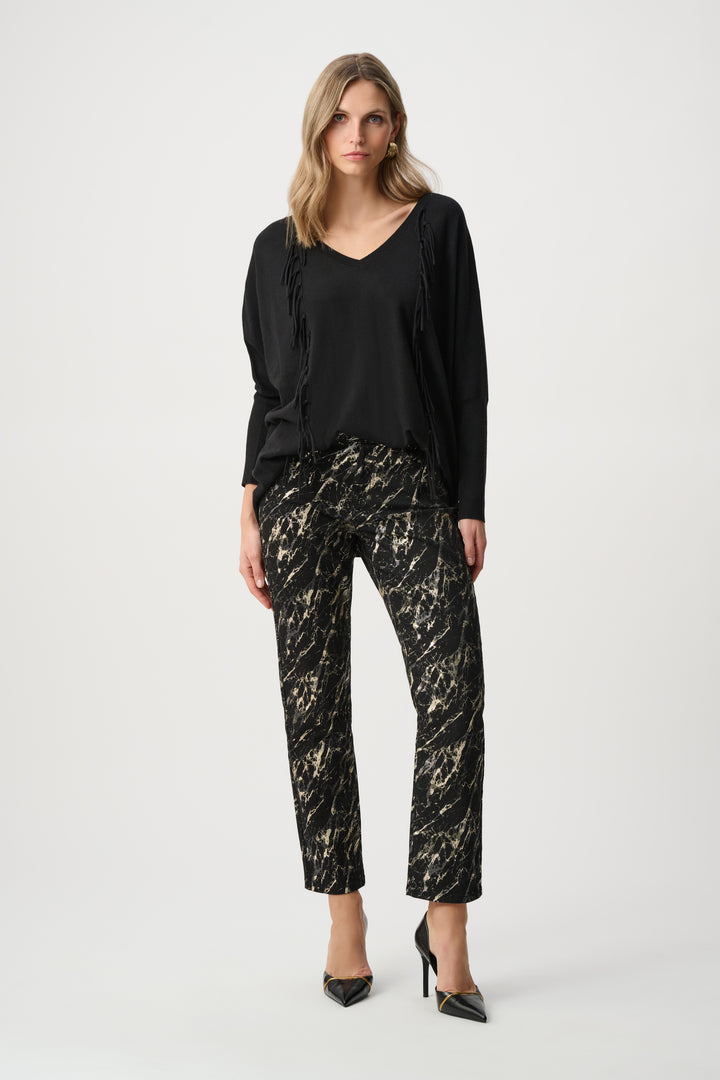 Viscose Knit Fringed Sweater 263939