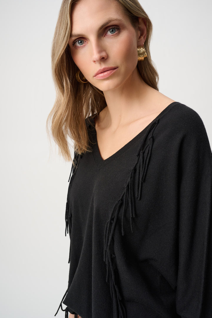 Viscose Knit Fringed Sweater 263939