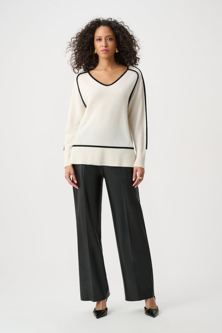Cashmere And Wool Contrast trim Sweater Style 263941
