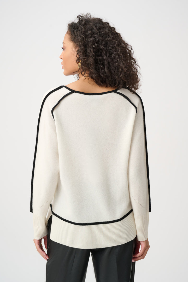 Cashmere And Wool Contrast trim Sweater Style 263941