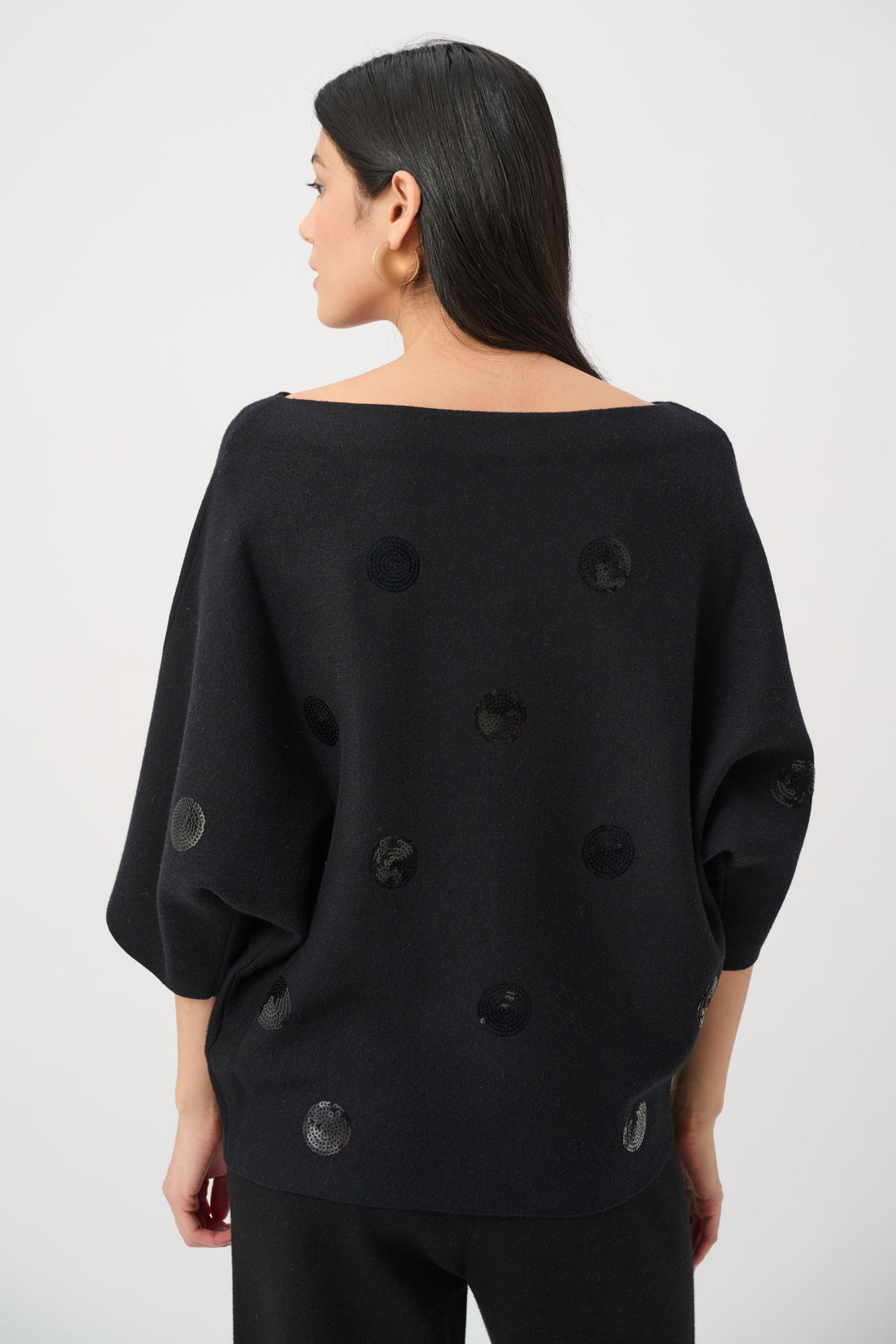 Brushed Viscose And Nylon Boxy Embroidered Sweater Style 263942