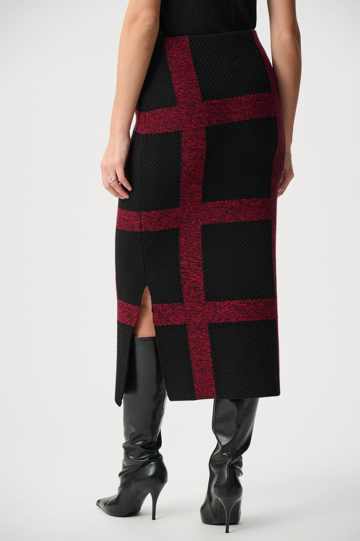 Brushed Viscose And Nylon Knit Plaid Pencil Skirt Style 263945