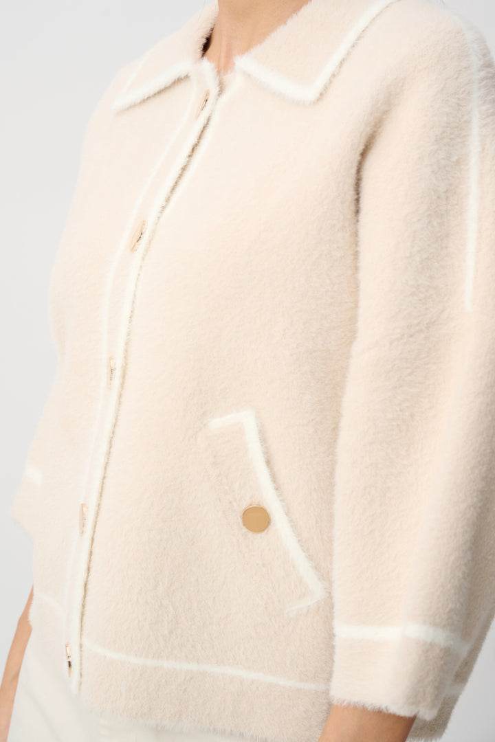 Feather Yarn Knit Boxy Jacket Style 263950