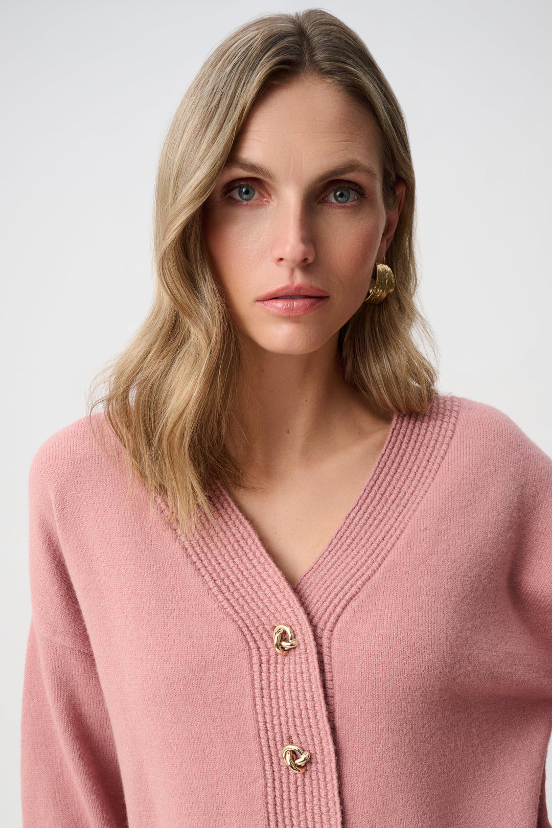 Brushed Knit V-Neck Boxy Cardigan Style 263952