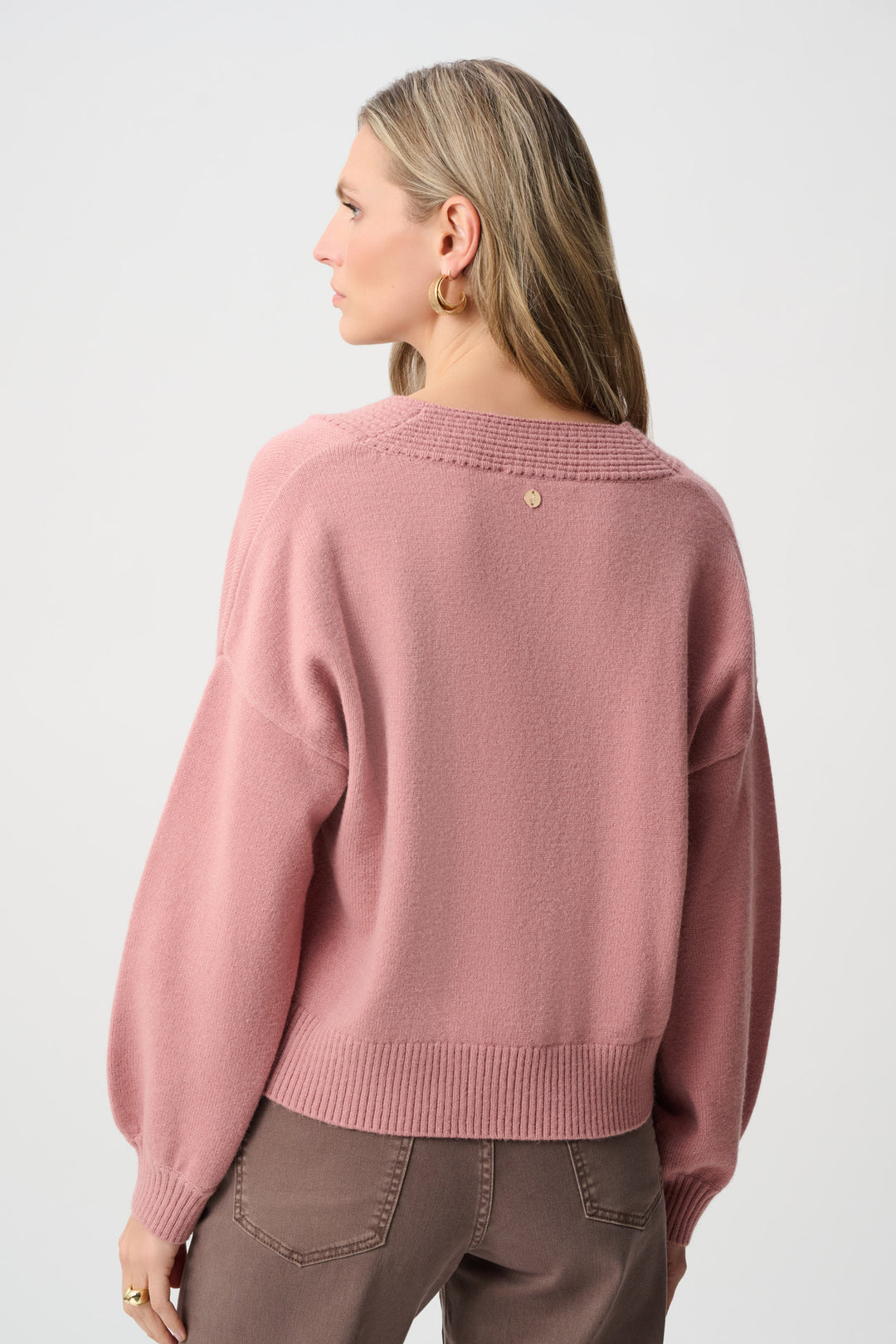 Brushed Knit V-Neck Boxy Cardigan Style 263952