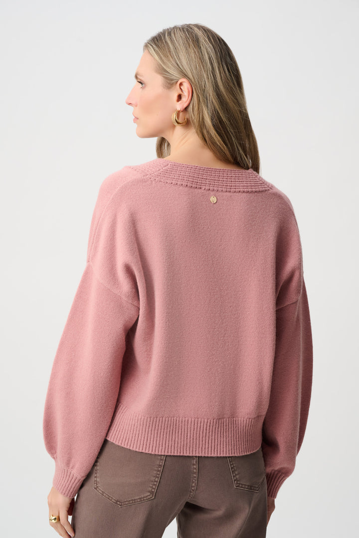 Brushed Knit V-Neck Boxy Cardigan Style 263952