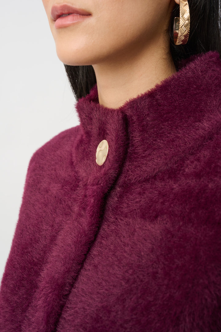 Feather Yarn Mock-Neck Coat Style 263955