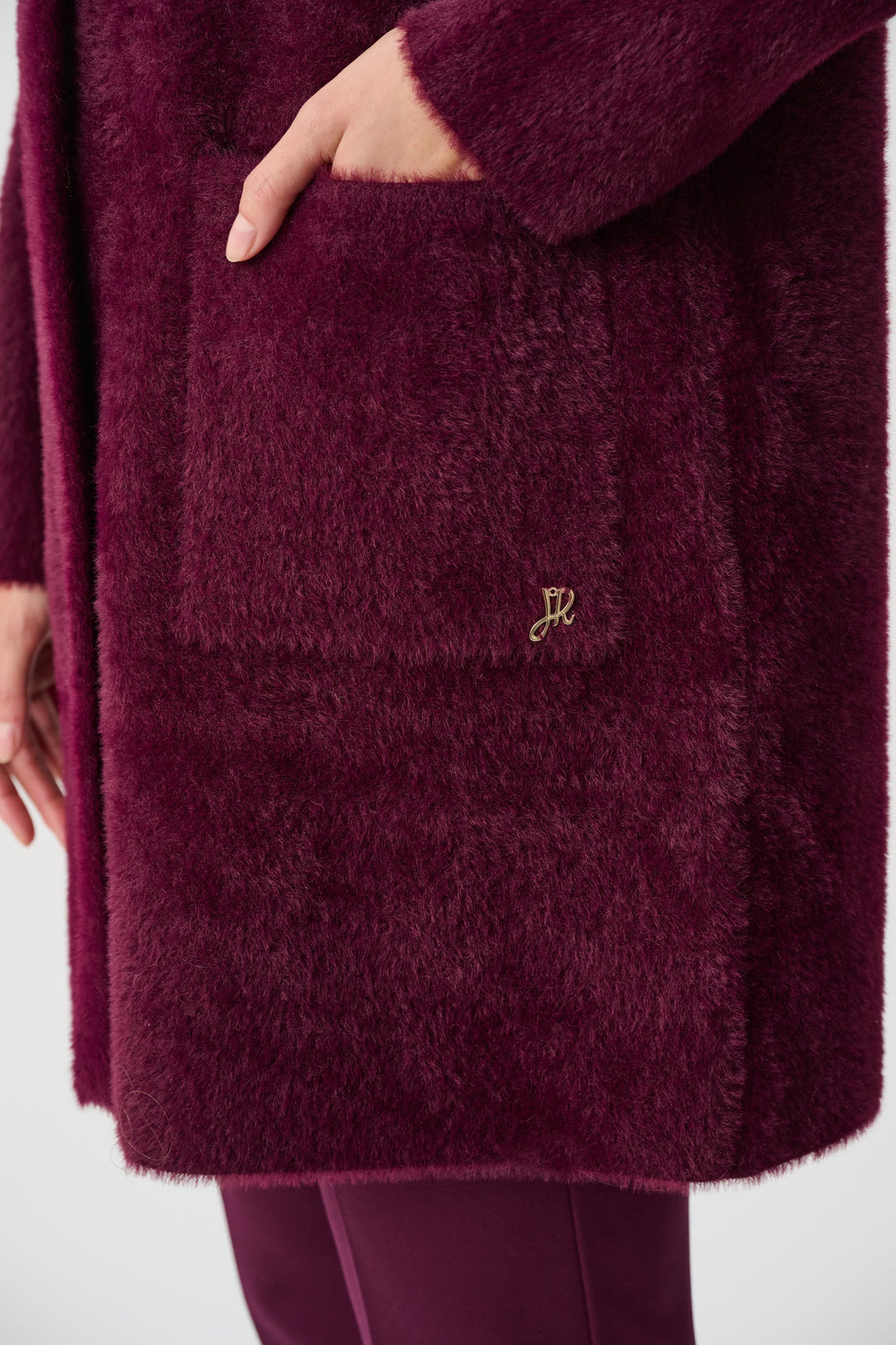 Feather Yarn Mock-Neck Coat Style 263955