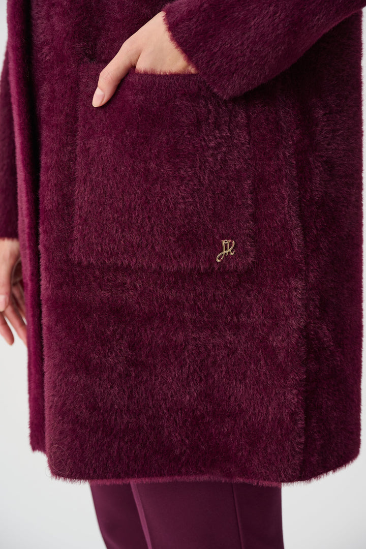 Feather Yarn Mock-Neck Coat Style 263955