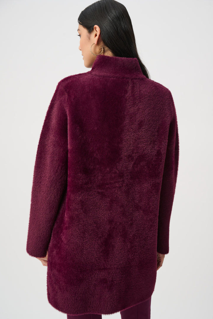 Feather Yarn Mock-Neck Coat Style 263955