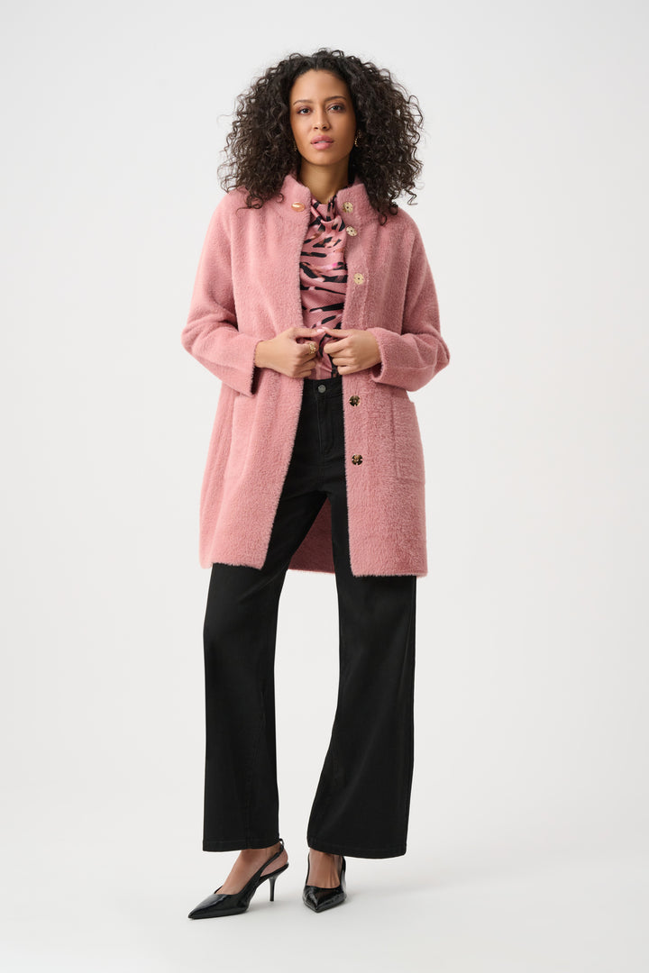 Feather Yarn Mock-Neck Coat Style 263955