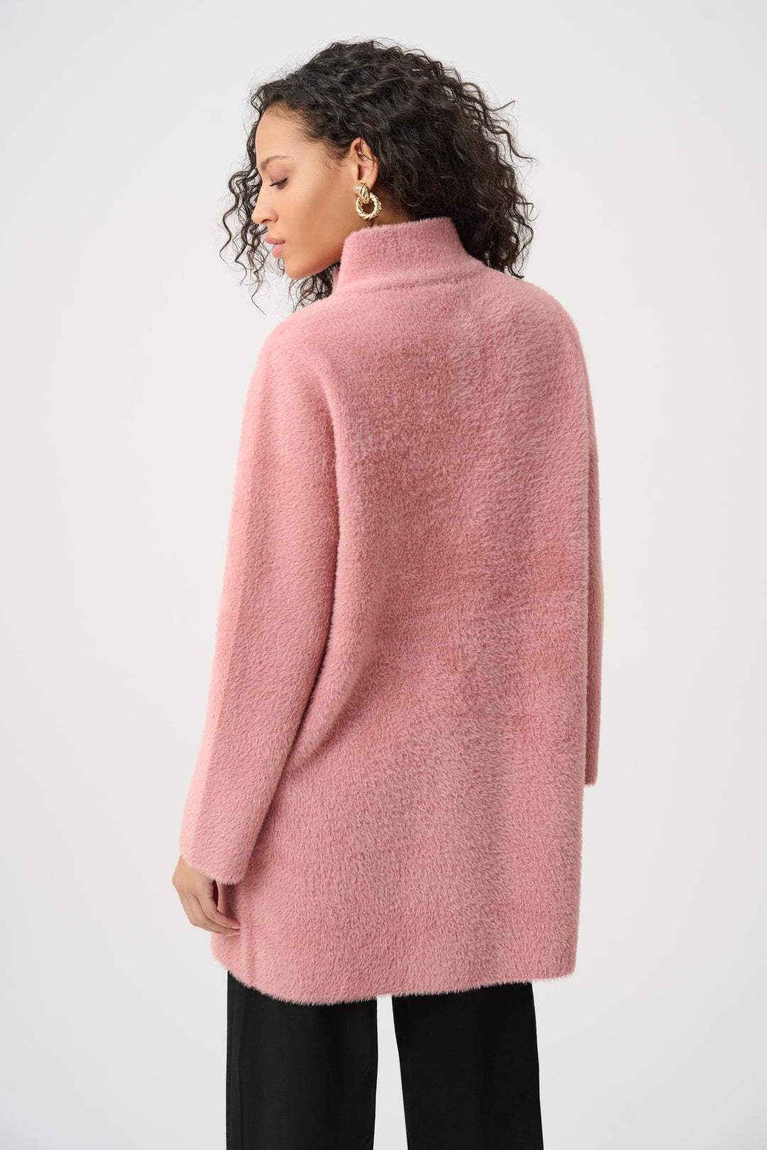 Feather Yarn Mock-Neck Coat Style 263955