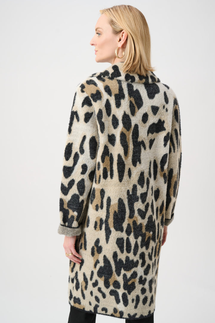 Feather Yarn Leopard Print Coat Style 263956