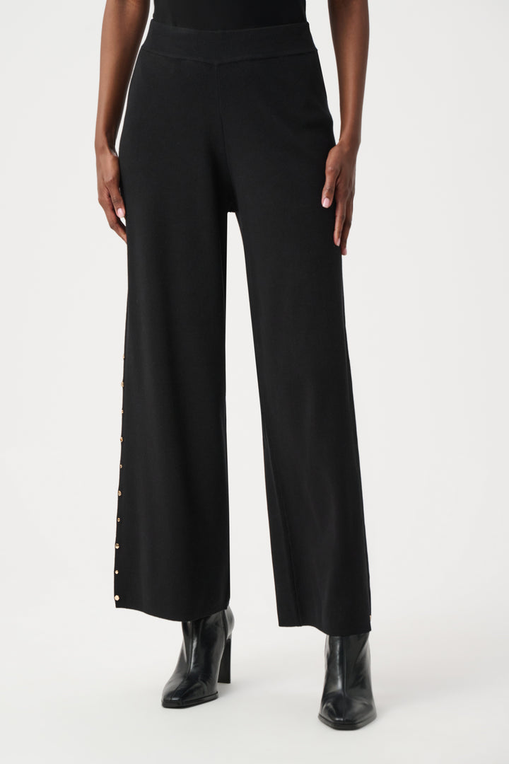 Wide Leg Pull-On Sweater Pants With Metal Stud Detail Style 263962