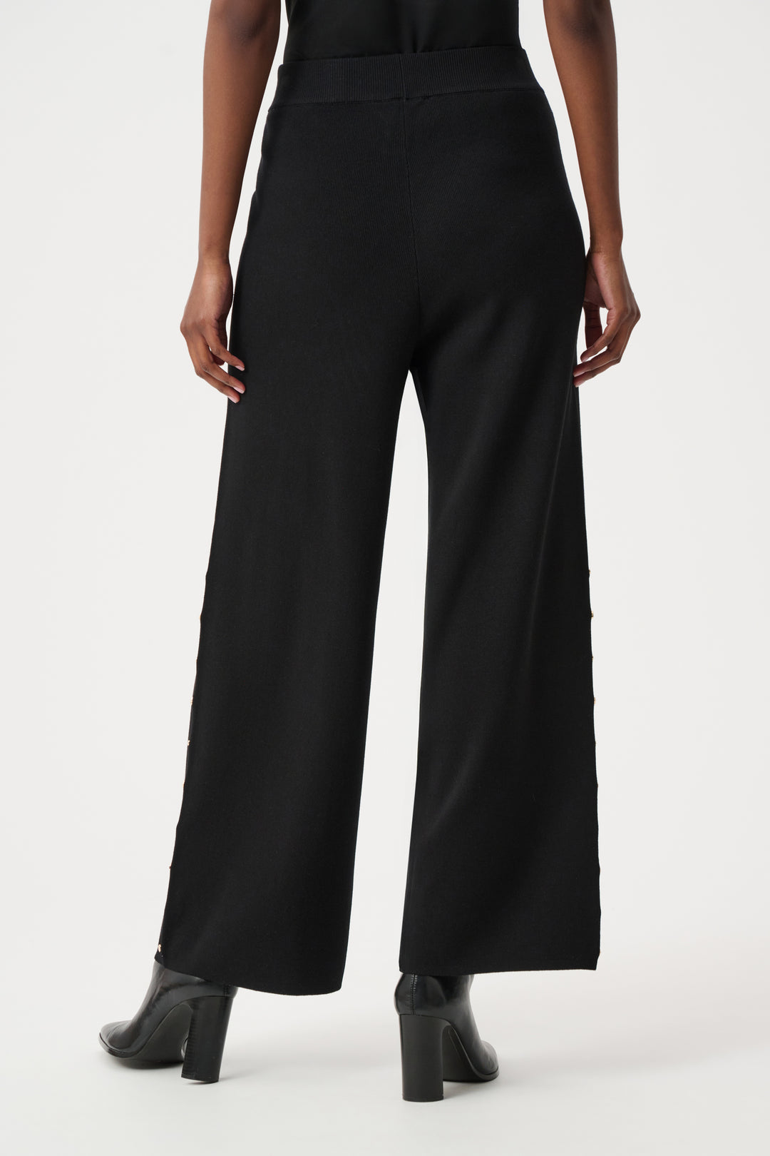 Wide Leg Pull-On Sweater Pants With Metal Stud Detail Style 263962