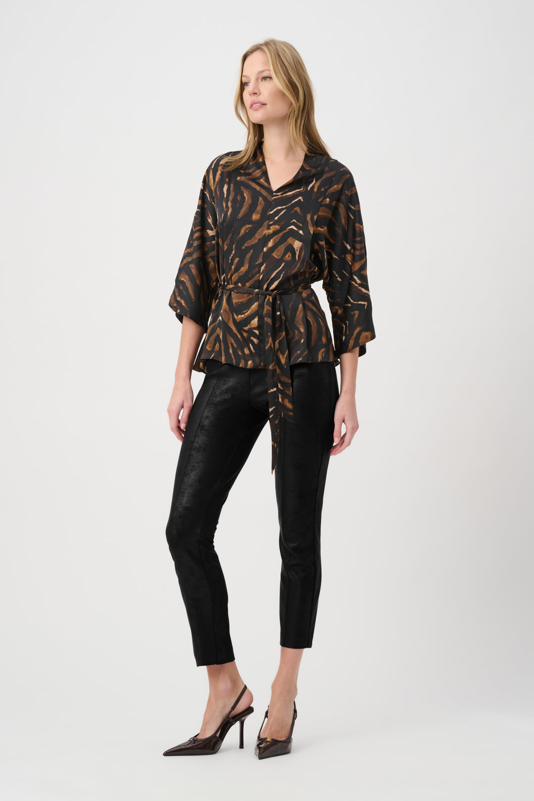 Foiled Knit Slim-Fit Pants 264009
