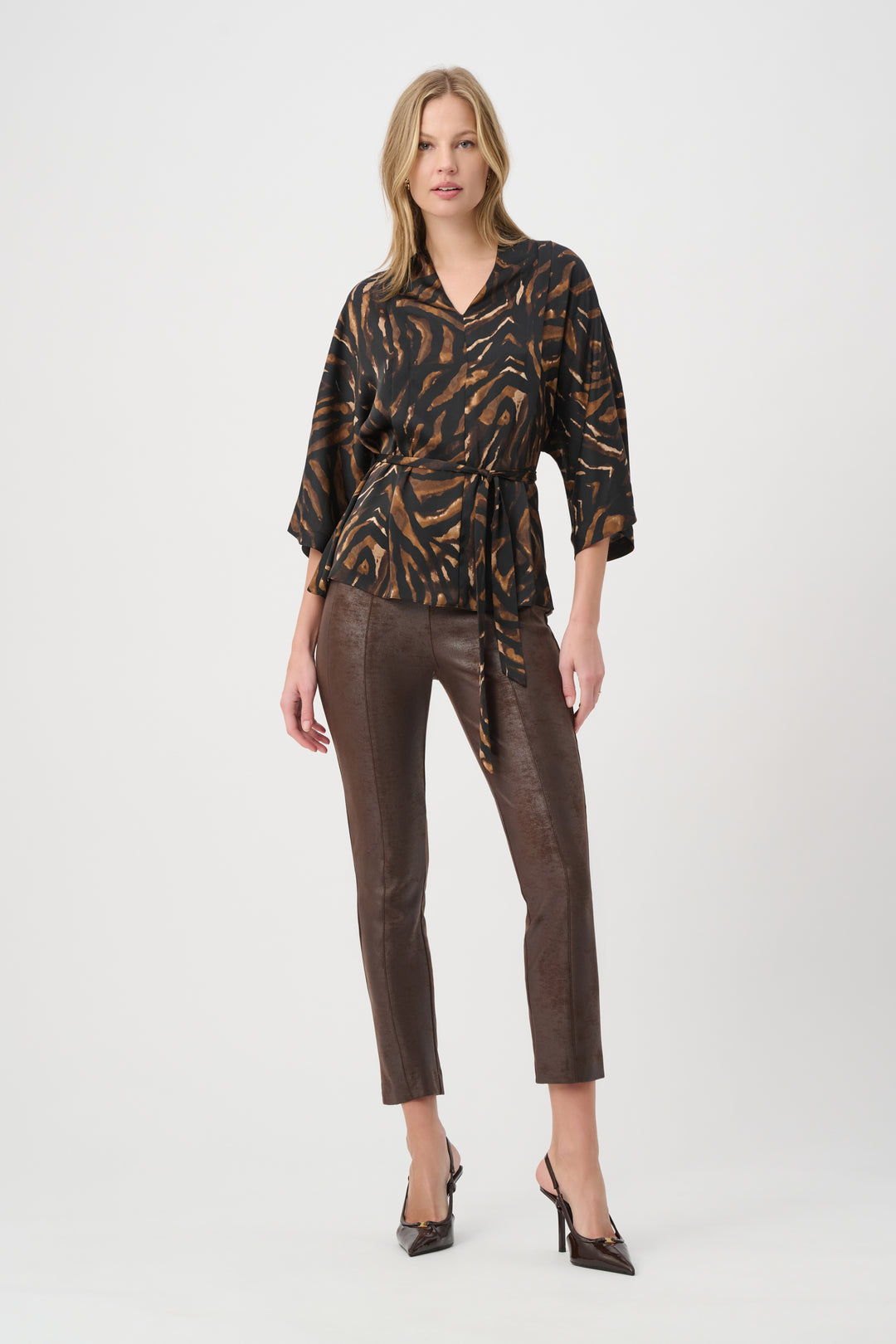 Foiled Knit Slim-Fit Pants 264009