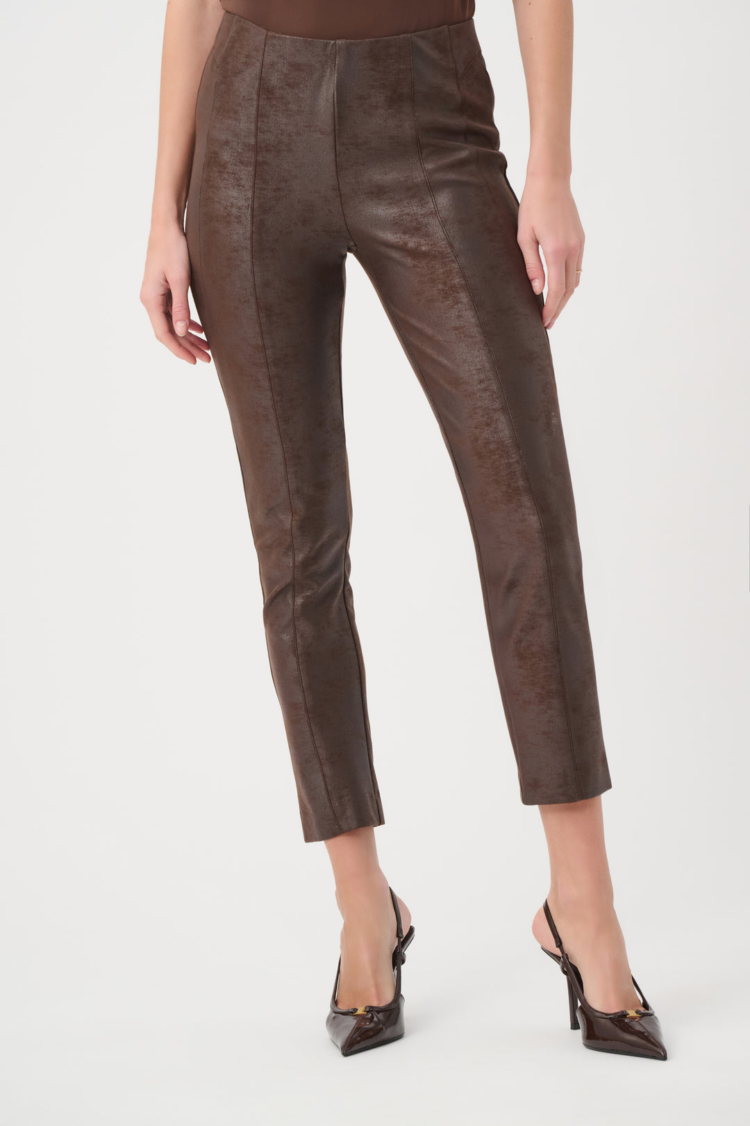 Foiled Knit Slim-Fit Pants 264009
