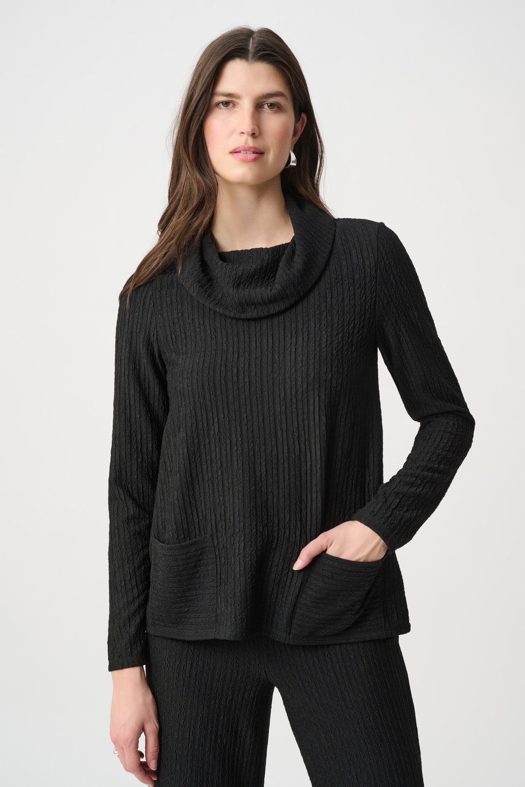 Textured Cowl Neck Top 264019