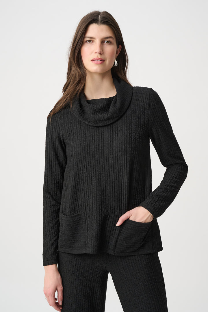 Textured Cowl Neck Top 264019