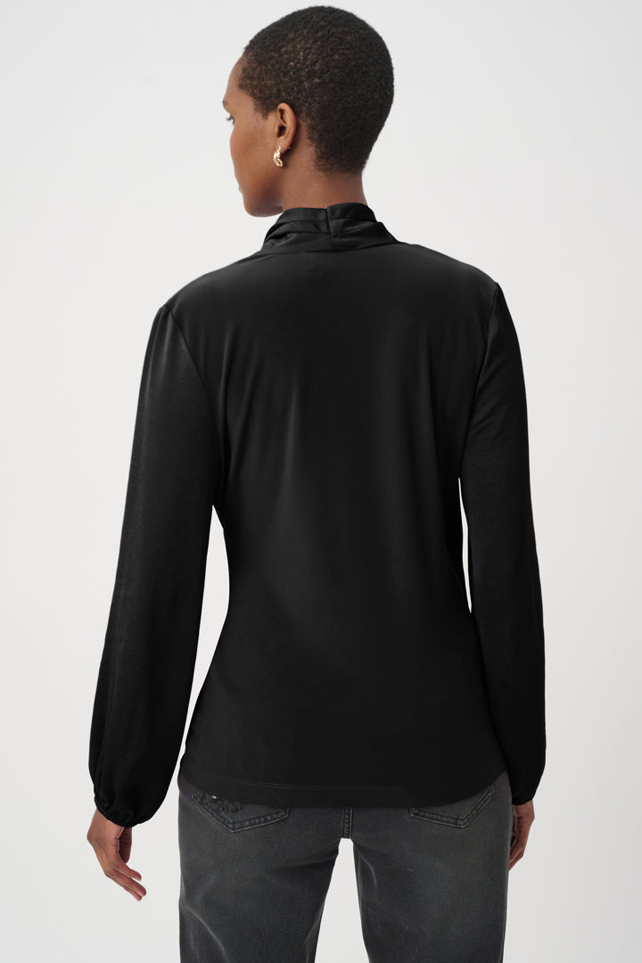Recycled Satin Faux-Wrap Top 264026