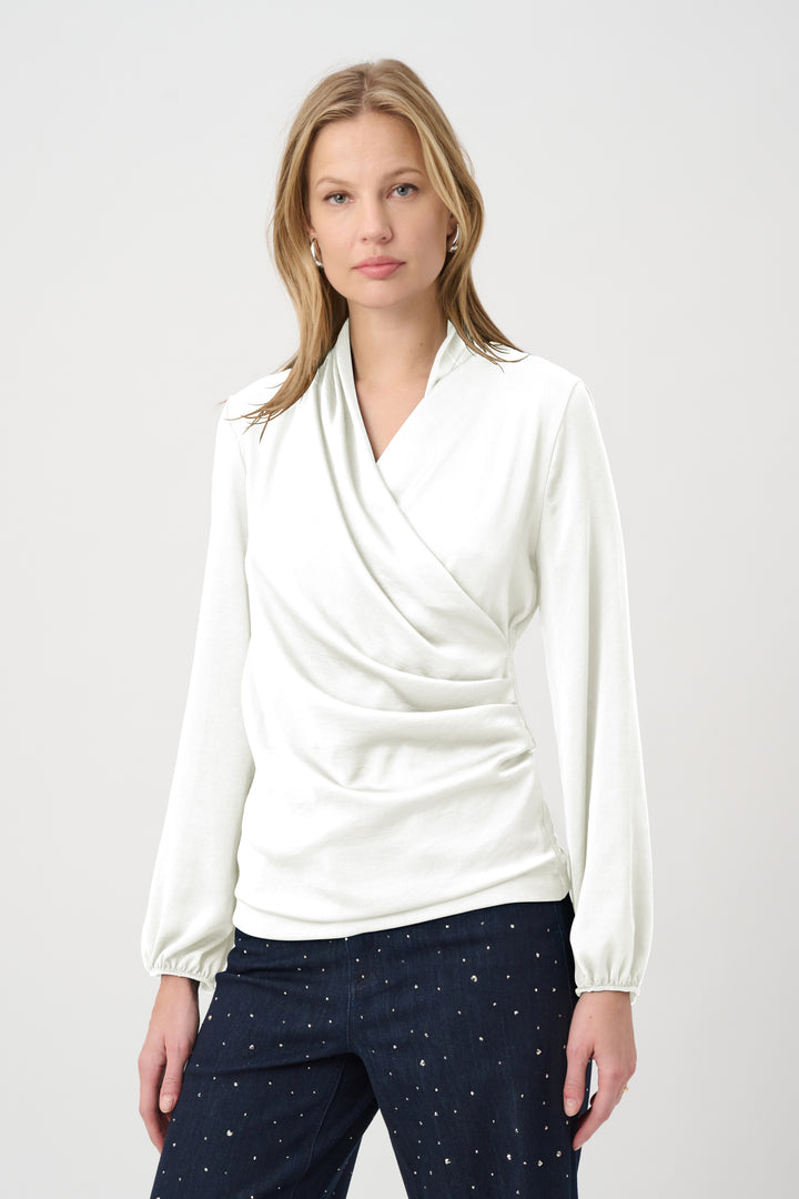 Recycled Satin Faux-Wrap Top 264026