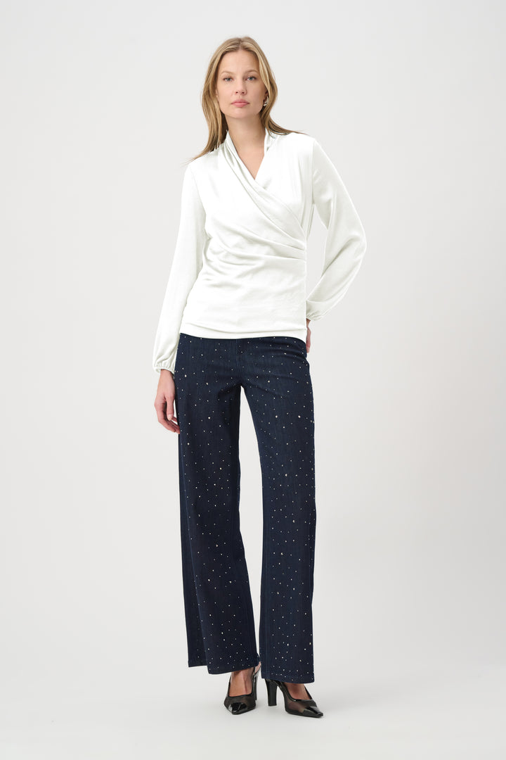 Recycled Satin Faux-Wrap Top 264026