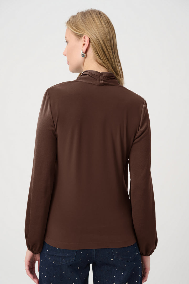 Recycled Satin Faux-Wrap Top 264026