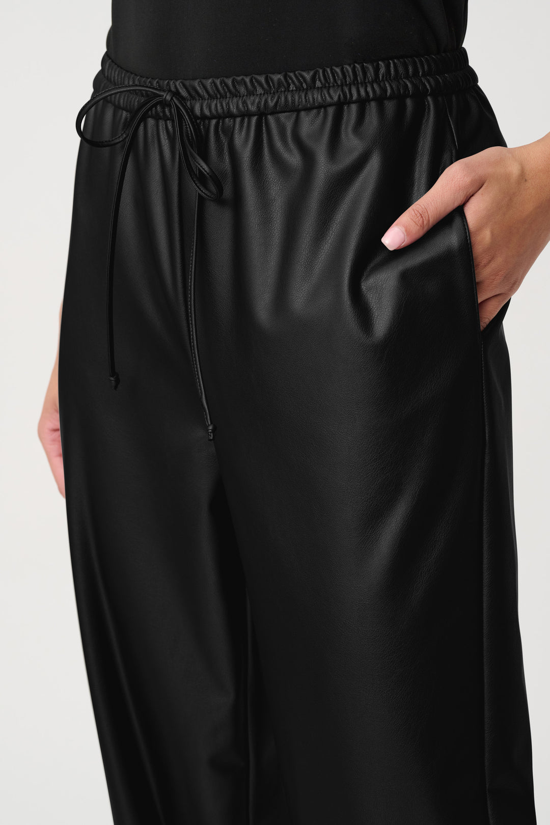 Leatherette Drawstring Pants 264036