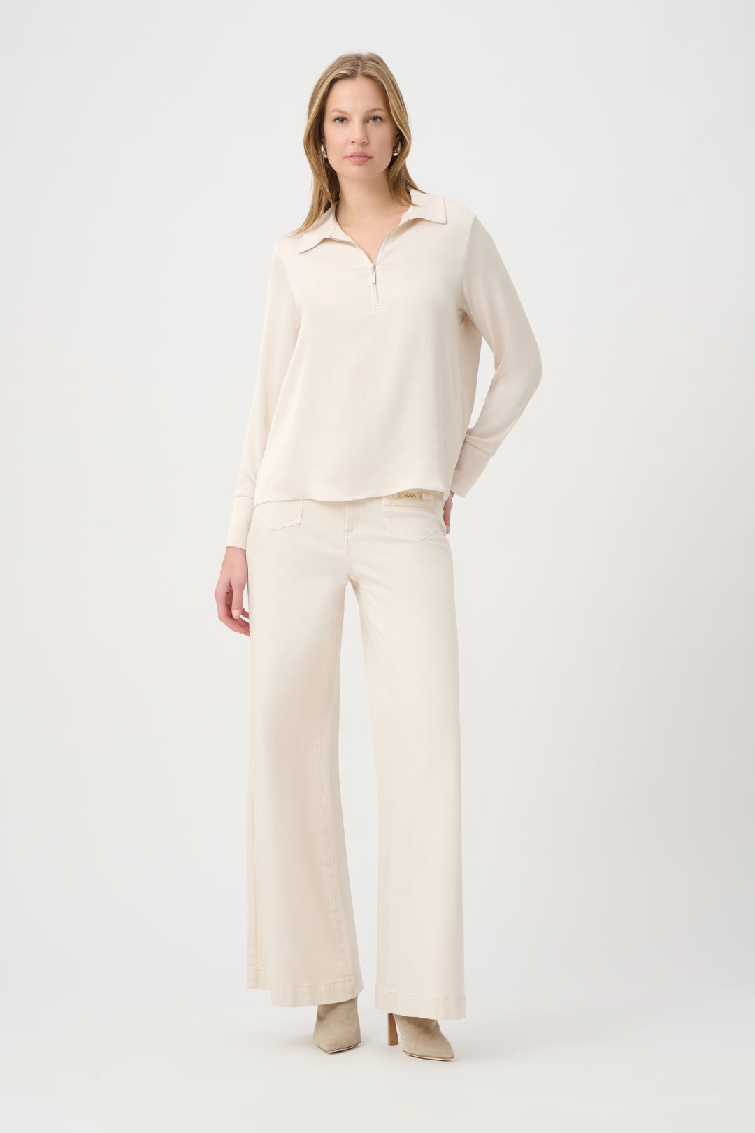 Recycled Satin Shirt collar Top 264050